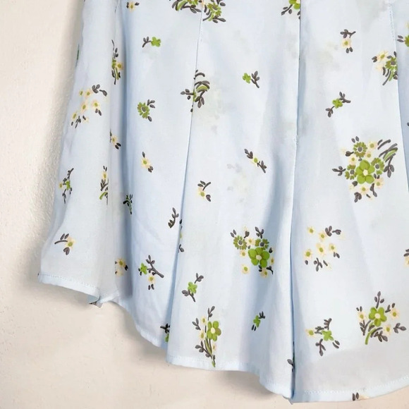 Aritzia Sunday Best  Floral Belt Flowy Light Blue Short - Picture 12 of 14